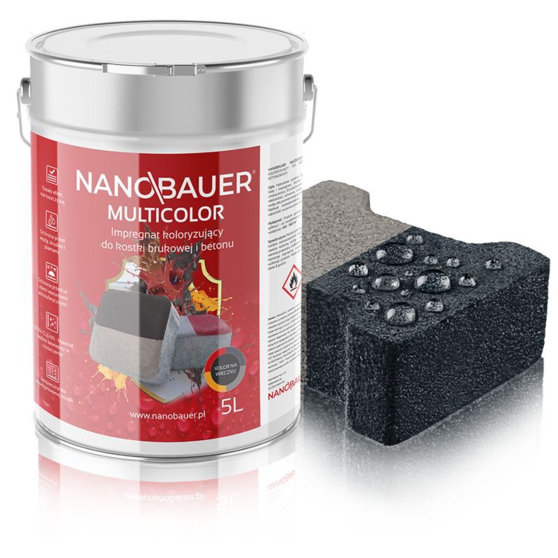 Impregnat barwiący antracyt 7016 NANOBAUER 5L do kostki brukowej betonu 1szt