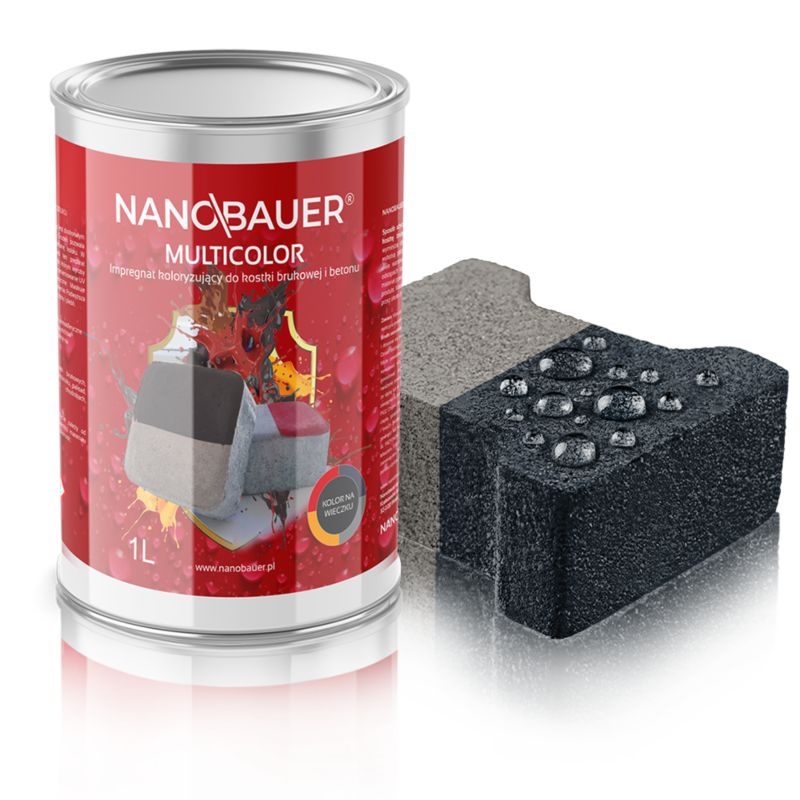 Impregnat NANOBAUER 1L barwiący antracyt 7016 do kostki brukowej betonu 1szt