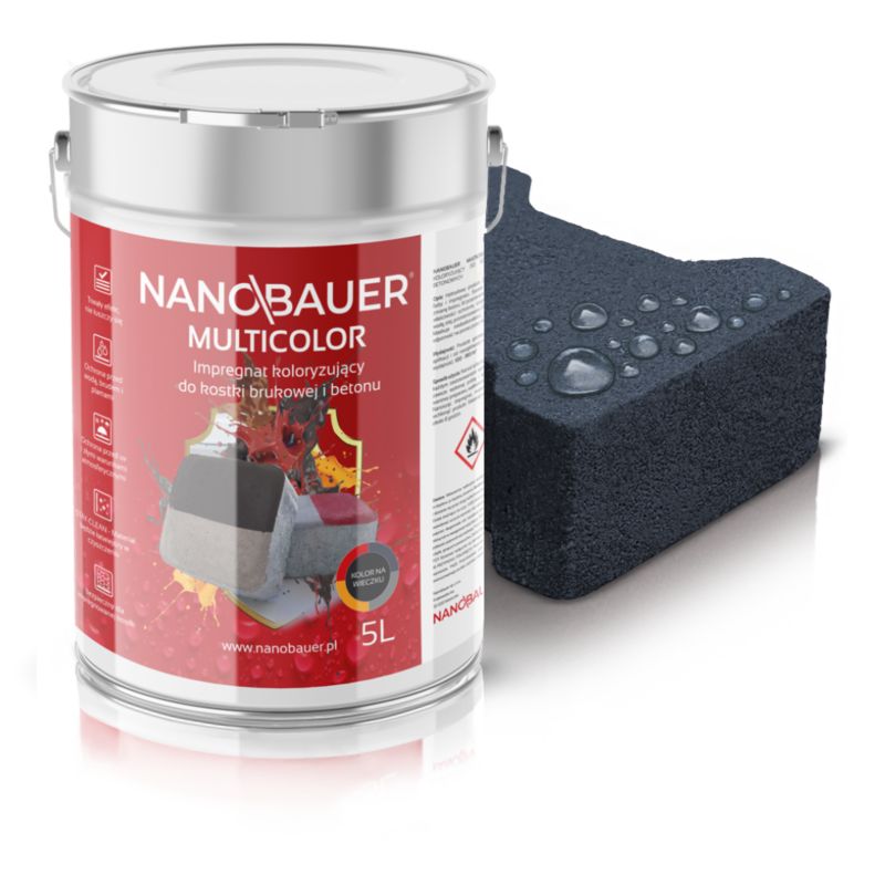 Impregnat barwiący grafit 7024 NANOBAUER 5L do kostki brukowej betonu 1szt