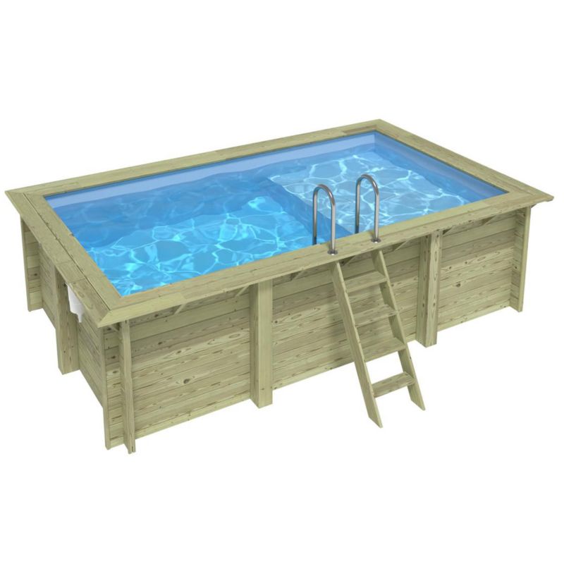 Basen AQUA ALTANKA 4.65 x 2.85 - H.1.24 m z plażą, jasnoniebieski, na ramie - bez betonowania, BAS7306OSPU+PLA306, 1szt.