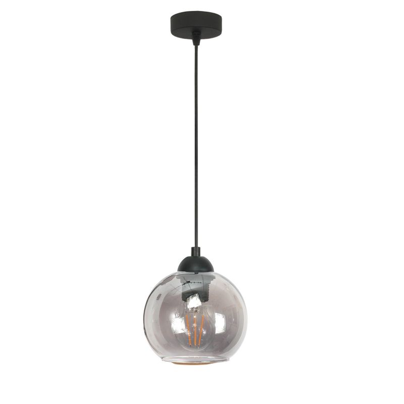 Lampa wisząca zwis EDYLIT 1xE27 grafitowy klosz czarna industrialna loft VIGA 13-215 1 szt.