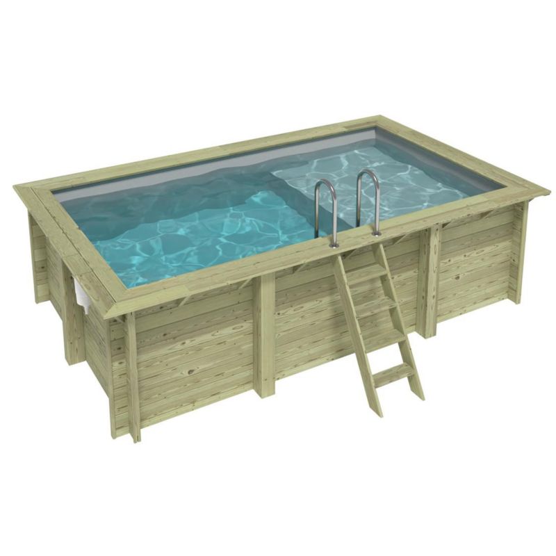 Basen AQUA ALTANKA 4.65 x 2.85 - H.1.24 m z plażą, szary, ze wspornikami do zabetonowania, BAS7306OSPI2+PLA306, 1szt.