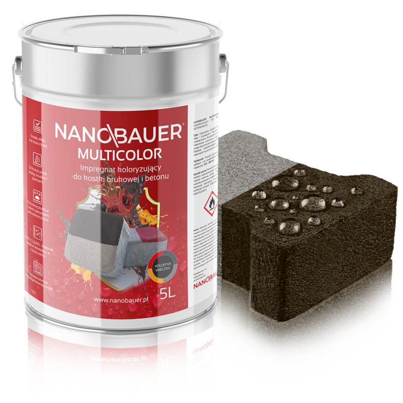 Impregnat NANOBAUER 5L barwiący brązowy 8017 do kostki brukowej betonu 1szt