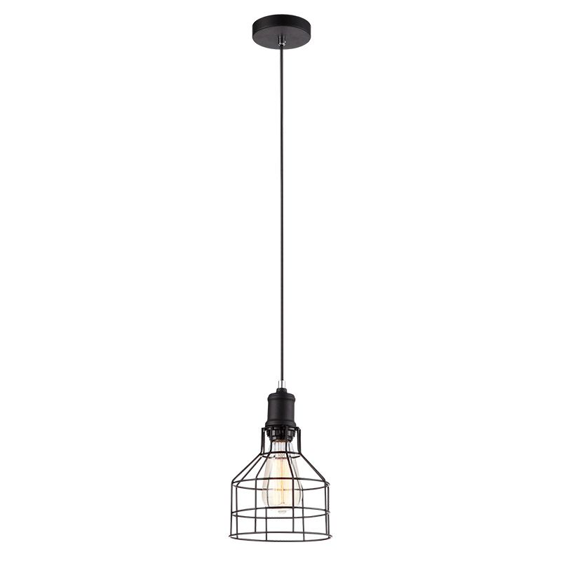 Lampa wisząca druciany klosz Italux Synthia czarna 1xE27x60W IP20 wym:100x16x16cm - 1 szt.