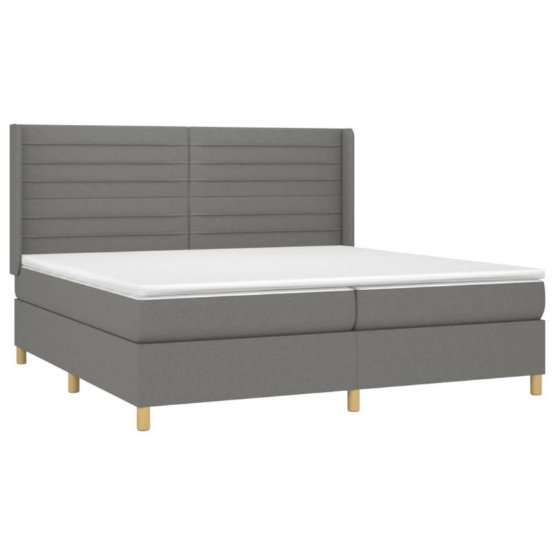Łóżko kontynentalne WaszeMeble 200x200 cm ciemnoszara WM-3138982 1 szt.