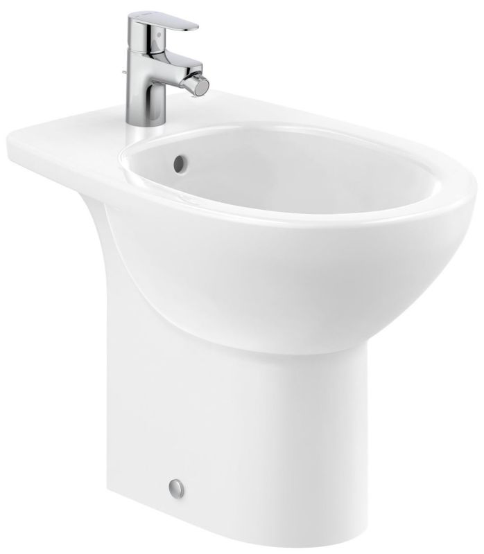 Bidet Roca Victoria stojący zaokrąglony biały, 1 otwór, zestaw montażowy w komplecie, 1 szt.