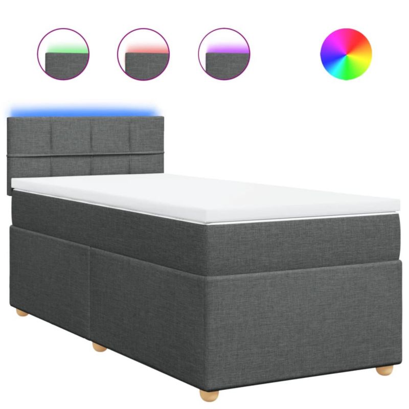 Łóżko kontynentalne WaszeMeble 100x200 cm ciemnoszara WM-3288892 1 szt.