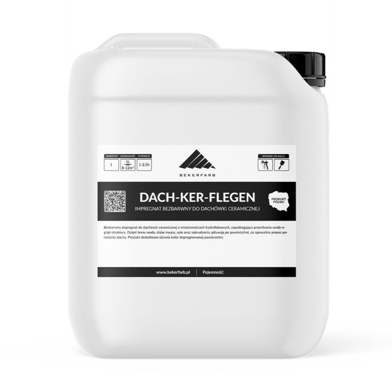 Bezbarwny Impregnat do Dachówki Ceramicznej Bekerfarb Hydrofobowy 5l 1 szt.
