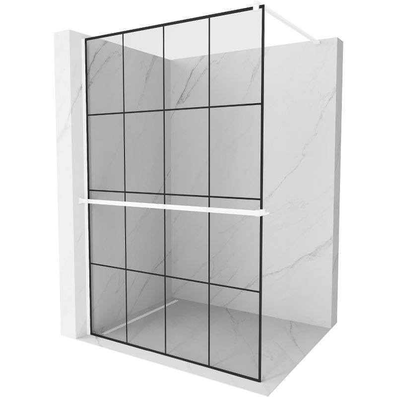 Ścianka prysznicowa Mexen Kioto+ biały czarny wzór 130x200 cm 800-130-121-20-77 1 szt.