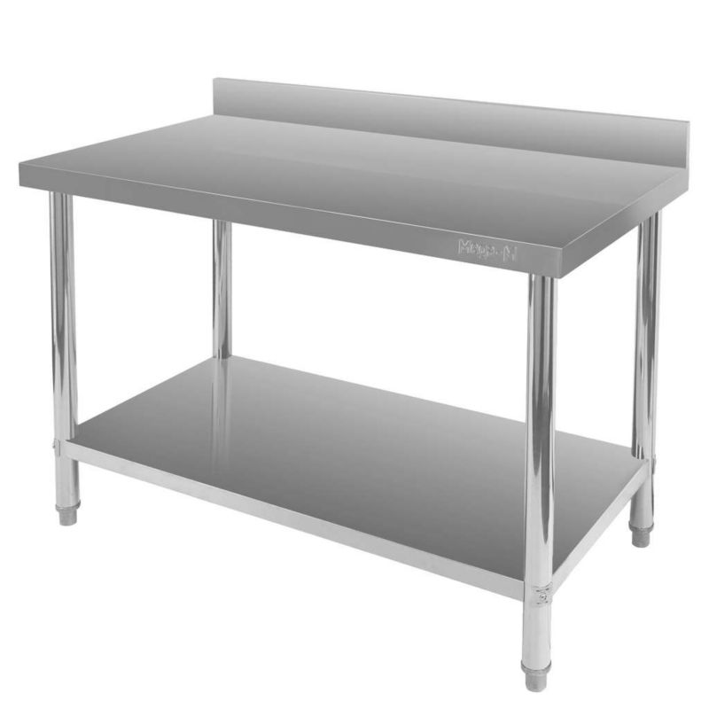 Stół Mega-M X Standard kuchenny gastronomiczny ze stali nierdzewnej przyścienny z półką 120x70x85 cm 1szt.