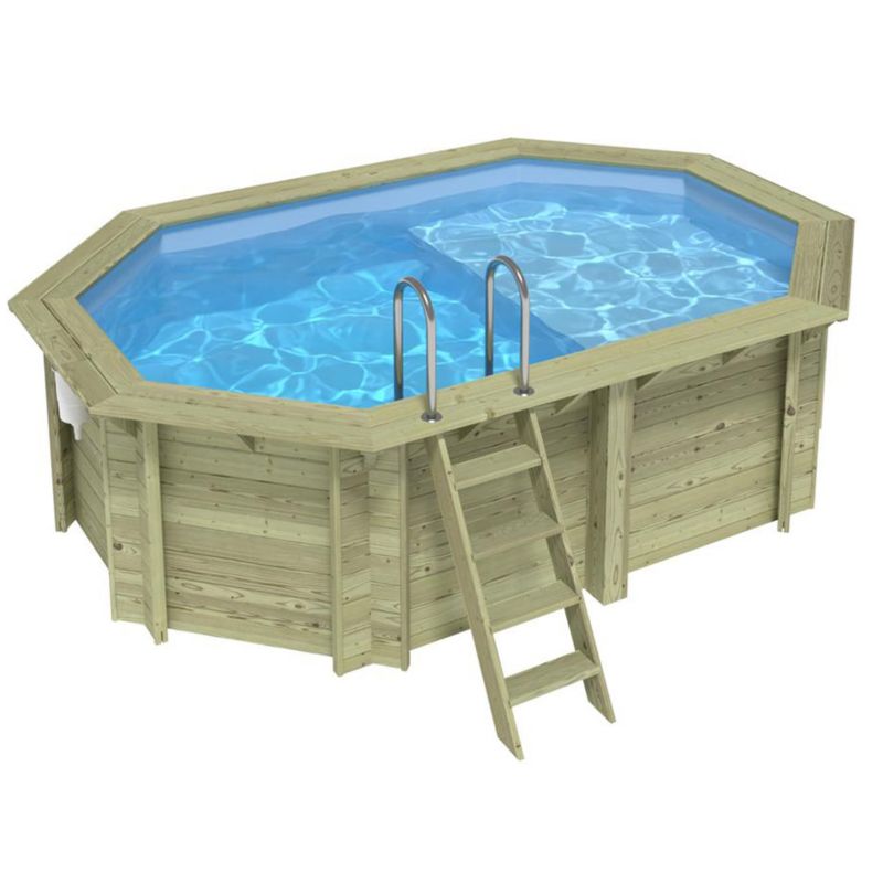 Basen NEMO ALTANKA 4.3 x 3 - H.1.18 m z plażą, jasnoniebieski, ze wspornikami do zabetonowania, BAS7302OSPI+PLA302, 1szt.