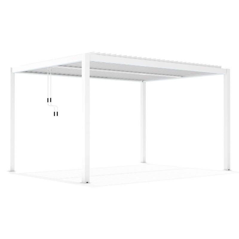 Pergola Ogrodowa Esti&Esta 3x4 Biała Regulowany Dach Aluminiowa Z Oświetleniem LED 1 szt