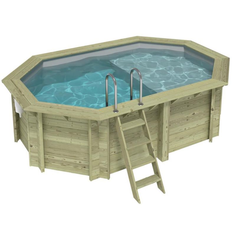 Basen NEMO ALTANKA 4.3 x 3 - H.1.18 m z plażą, szary, ze wspornikami przykręcanymi do betonu, BAS7302OSPL2+PLA302, 1szt.