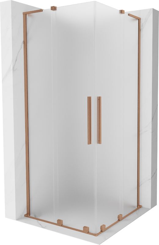 Kabina prysznicowa Mexen Velar L Duo rozsuwana 100 x 100 cm szron miedź szczotkowana 1 szt.