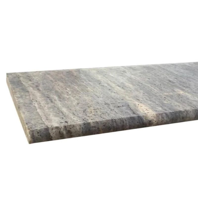 Stopnica kamienna Trawertyn Silver Mix Tiles Szlifowany Bullnose 135x33x2 cm 1 szt.