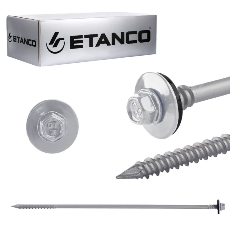 Wkręty do płyt warstwowych Etanco GTRW SP A19 6,4/7x240 mm RAL 9006 100szt