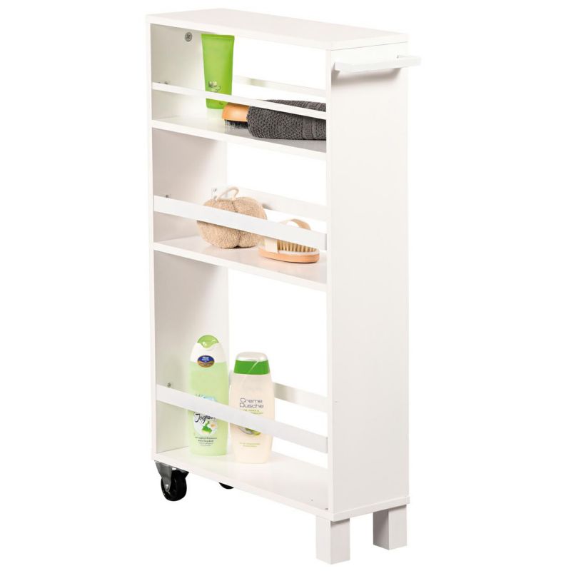 Mobilny wąski regał trzy poziomowy Kesper biały 15 x 79 cm 1 szt.