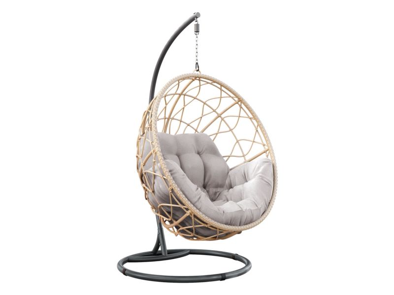 Fotel wiszący MIRJAN 24 Aria szary + rattan 1 szt.