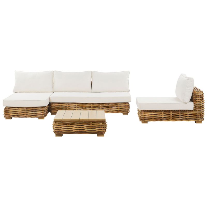 Zestaw wypoczynkowy ogrodowy Varallo Rattan Naturalny 1 kpl