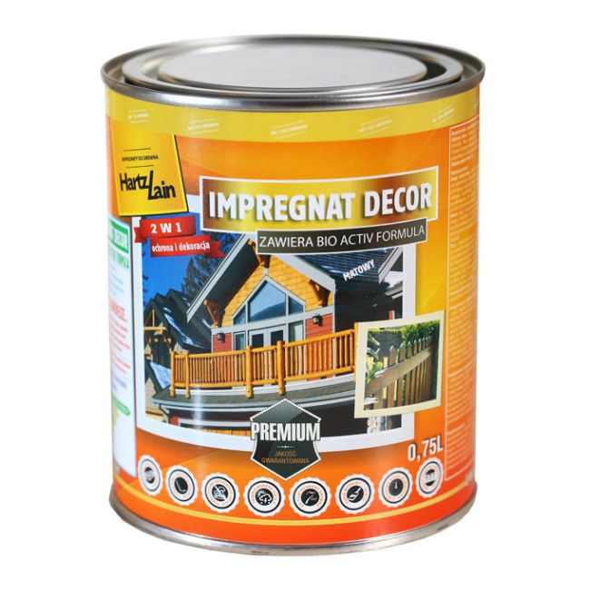 Impregnat HartzLack Decor biały 0,75 l
