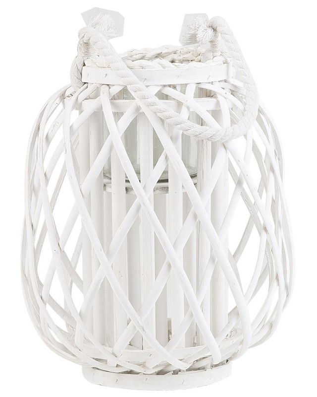 Lampion Mauritius Drewno Biały 1 szt.