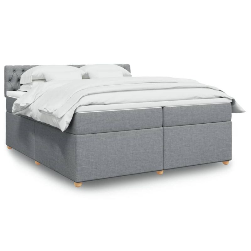 Łóżko kontynentalne WaszeMeble 200x200 cm jasnoszare WM-3286794 1 szt.