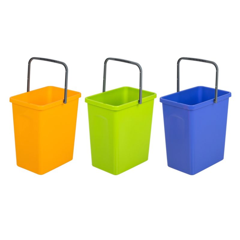 Pojemnik EDANTI Plastikowy 10 L Kosz Na Śmieci Odpady Do Segregacji Zestaw 3 szt.