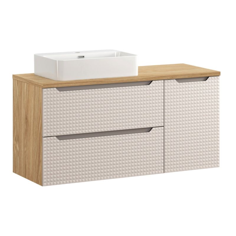 Zestaw mebli łazienkowych Comad Luxor Beige 120cm z blatem i umywalką nablatową Trust 1szt