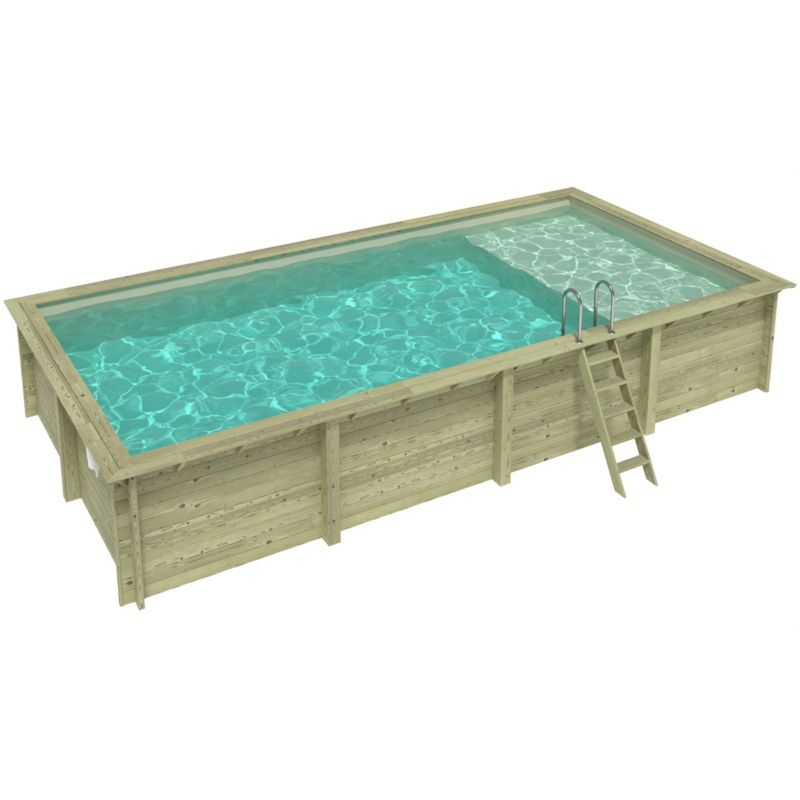 Basen AQUA ALTANKA 8.5 x 4.35 - H.1.45 m z plażą, piaskowy, ze wspornikami przykręcanymi do betonu, BAS7309OSPL3+PLA309, 1szt.