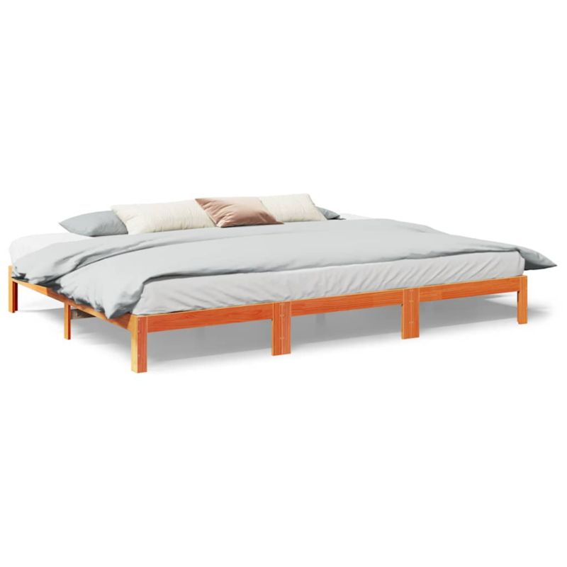Rama łóżka WaszeMeble 200x220 cm Woskowy brąz sosna WM-3324567 1 szt.