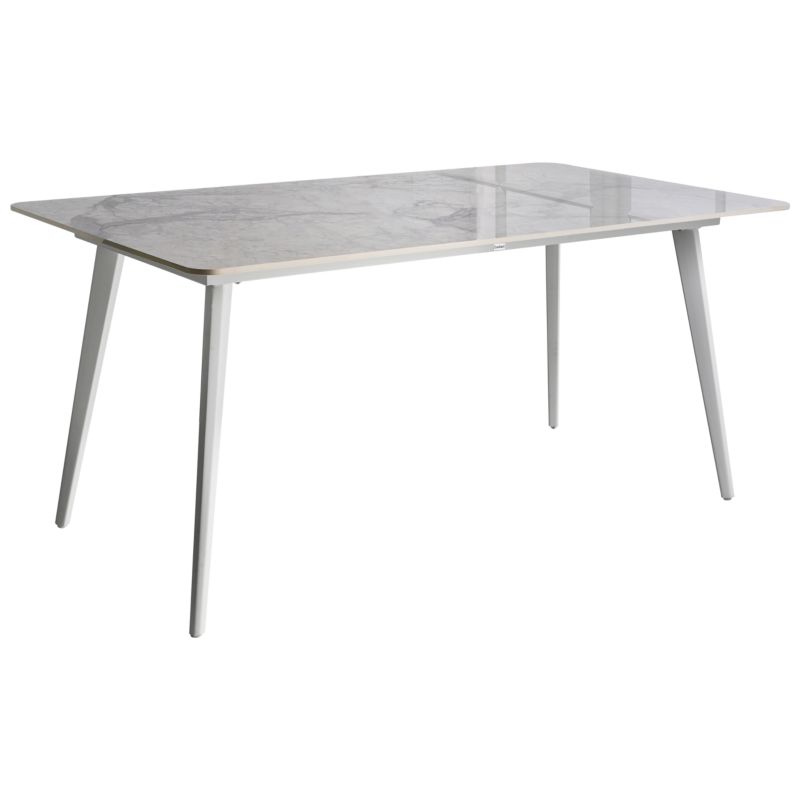 Stół ogrodowy Rodallo 160 cm 90 cm Kamień Biały marmur 1 szt.