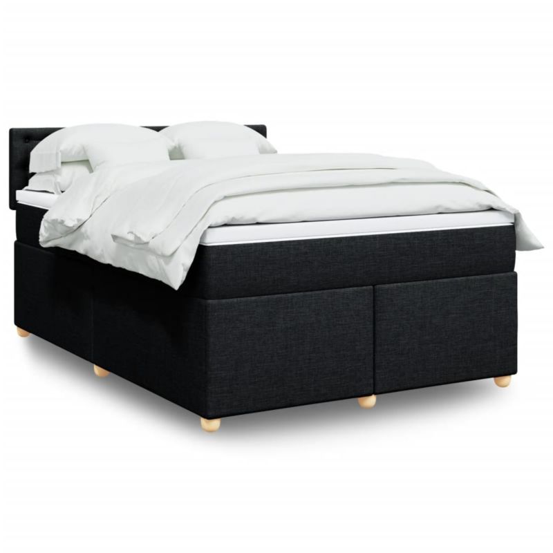 Łóżko z materacem WaszeMeble 135x190 cm Czarny tkanina WM-3286691 1 szt.