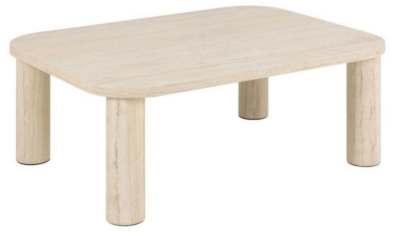Stolik kawowy prostokątny Solano ACTONA trawertyn nowoczesny glamour 100x75 cm do salonu 1 szt.