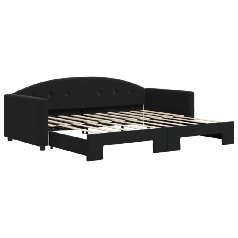Sofa rozkładana WaszeMeble 90x190 cm Czarny aksamit WM-3197316 1 szt.