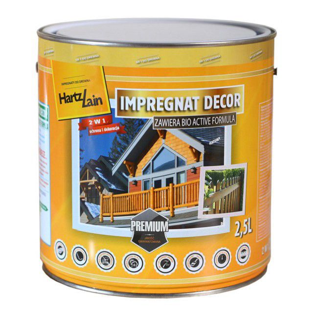 Impregnat HartzLack Decor heban 2,5 l