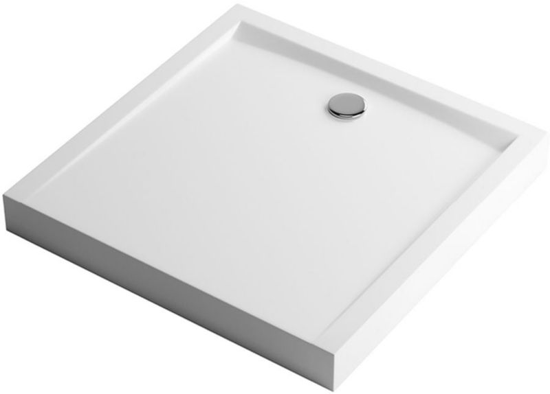 Brodzik prysznicowy Excellent Forma Compact kwadratowy 80x80 cm akrylowy z obudową i nóżkami biały 1 szt.