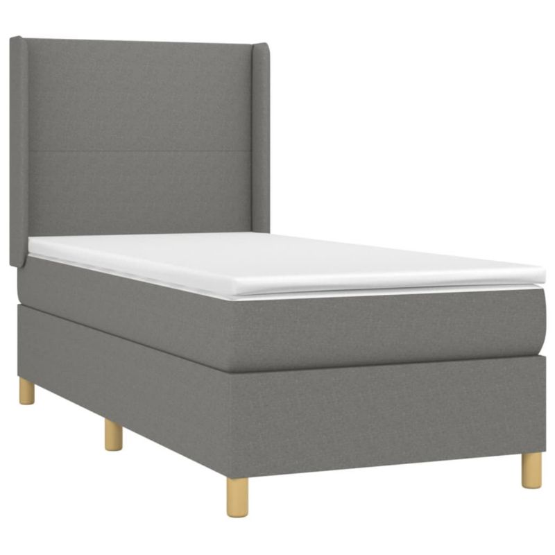 Łóżko kontynentalne WaszeMeble 90x190 cm ciemnoszara WM-3138678 1 szt.
