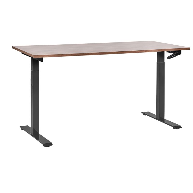 Biurko regulowane manualnie Destines Brązowy/ czarny 160 cm 72 cm 1 szt.