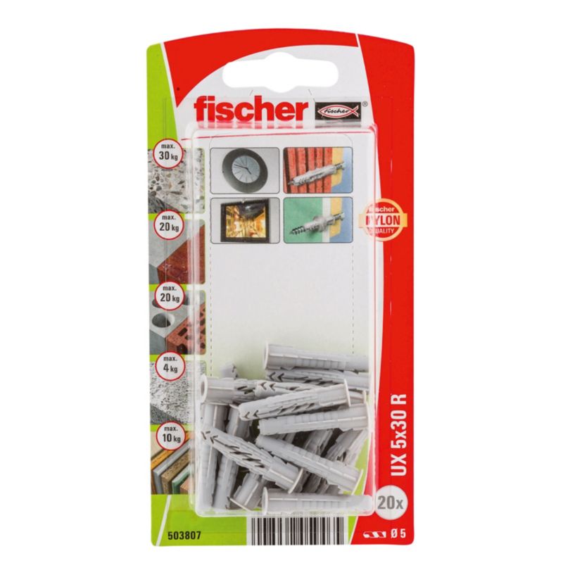 Kołki uniwersalne Fischer UX 5 x 30 mm 20 sztuk