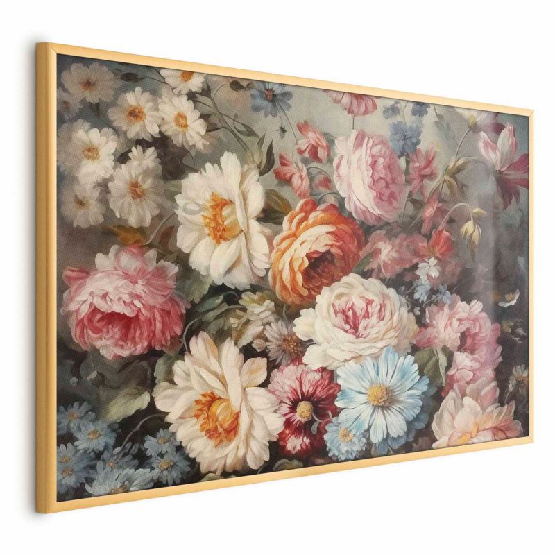 Plakat Artgeist Zapach ogrodowych kwiatów 90x60 cm z ramą złotą bez marginesu 1 szt