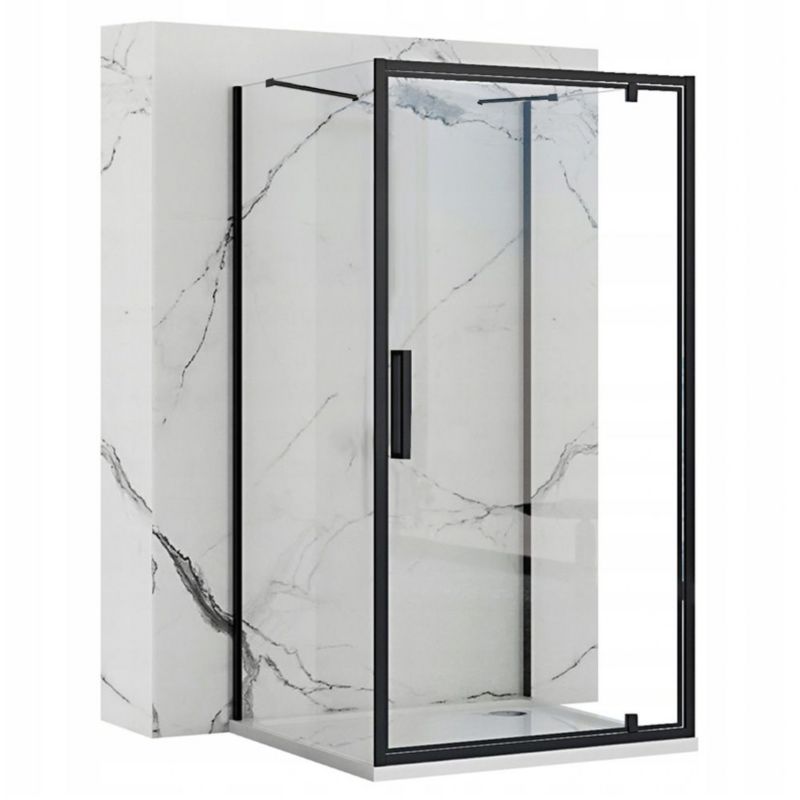 Kabina Prysznicowa Przyścienna Rea Rapid Swing Black 70X100X195Cm 1 Szt
