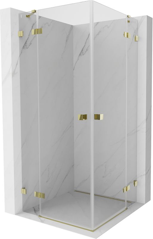 Kabina prysznicowa Mexen Lunar Duo uchylna 90 x 90 cm transparent złota 1 szt.