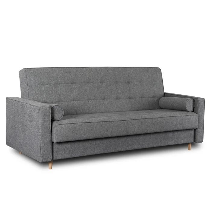 Wersalka Mebel Elite Rozkładana Sofa Kanapa Z Funkcją Spania Dwuosobowa Szara MALTA 1 szt.