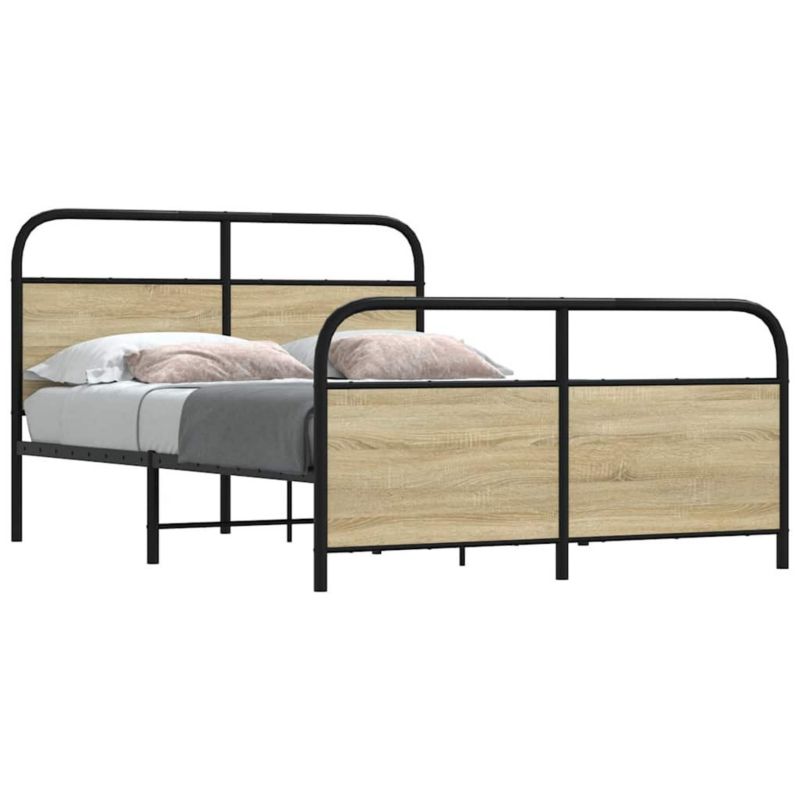 Łóżko metalowe WaszeMeble 140x190 cm dąb sonoma WM-3318648 1 szt.
