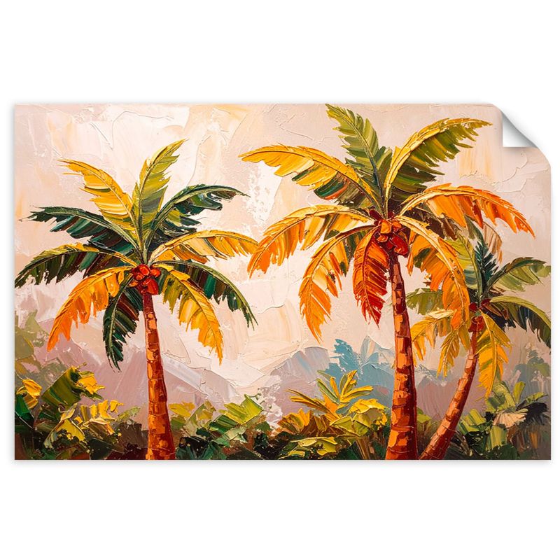 Plakaty samoprzylepne do salonu sypialni Feeby Drzewa Palmy Dżungla Natura 45x30cm 1szt