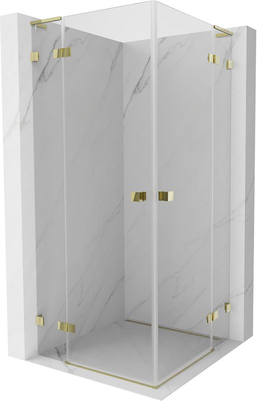 Kabina prysznicowa Mexen Lunar L Duo uchylna 80 x 80 cm transparent złota 1 szt.