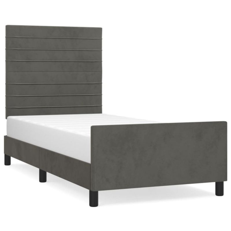 Łóżko tapicerowane WaszeMeble 90x190 cm ciemnoszare WM-3125789 1 szt.