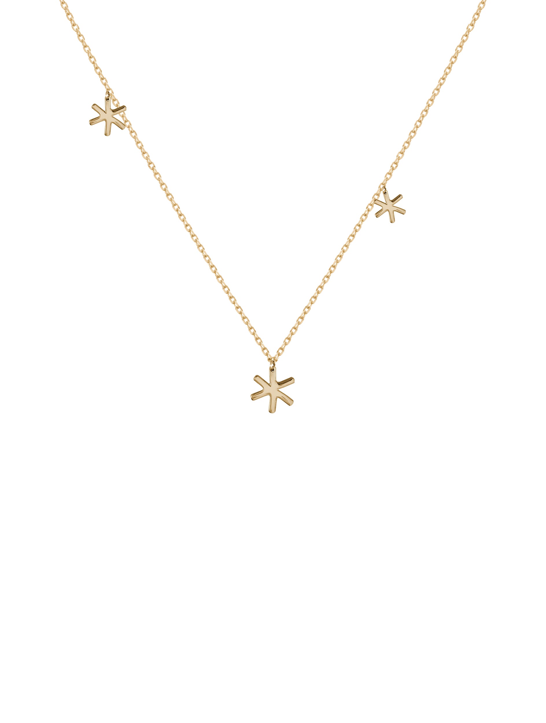 Starlet Necklace N°2 - naszyjnik z zawieszkami w kształcie gwiazdek, 48