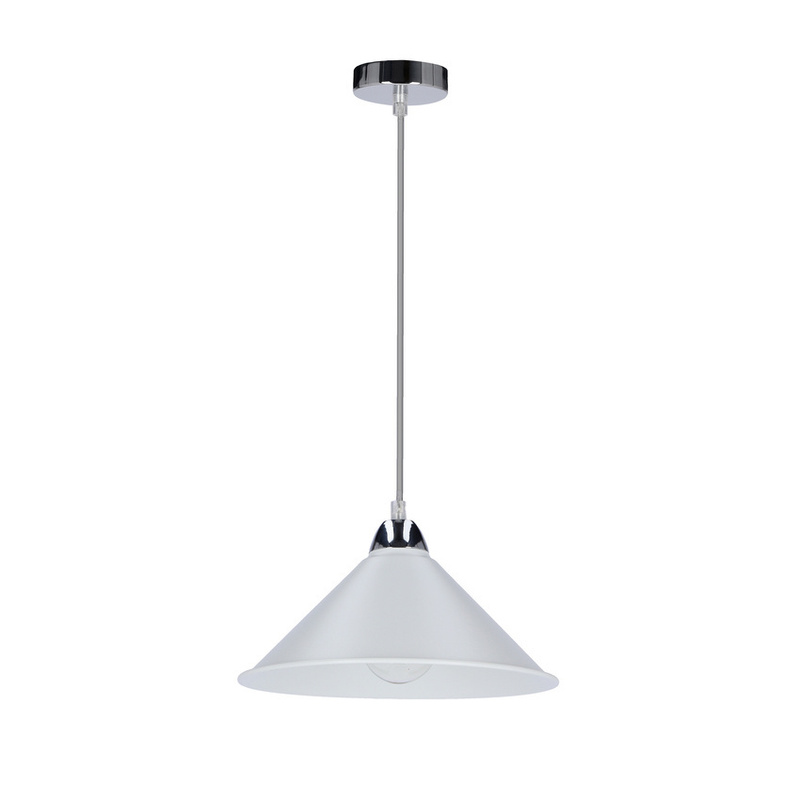 Biała lampa wisząca do salonu AVOLA metalowa E27
