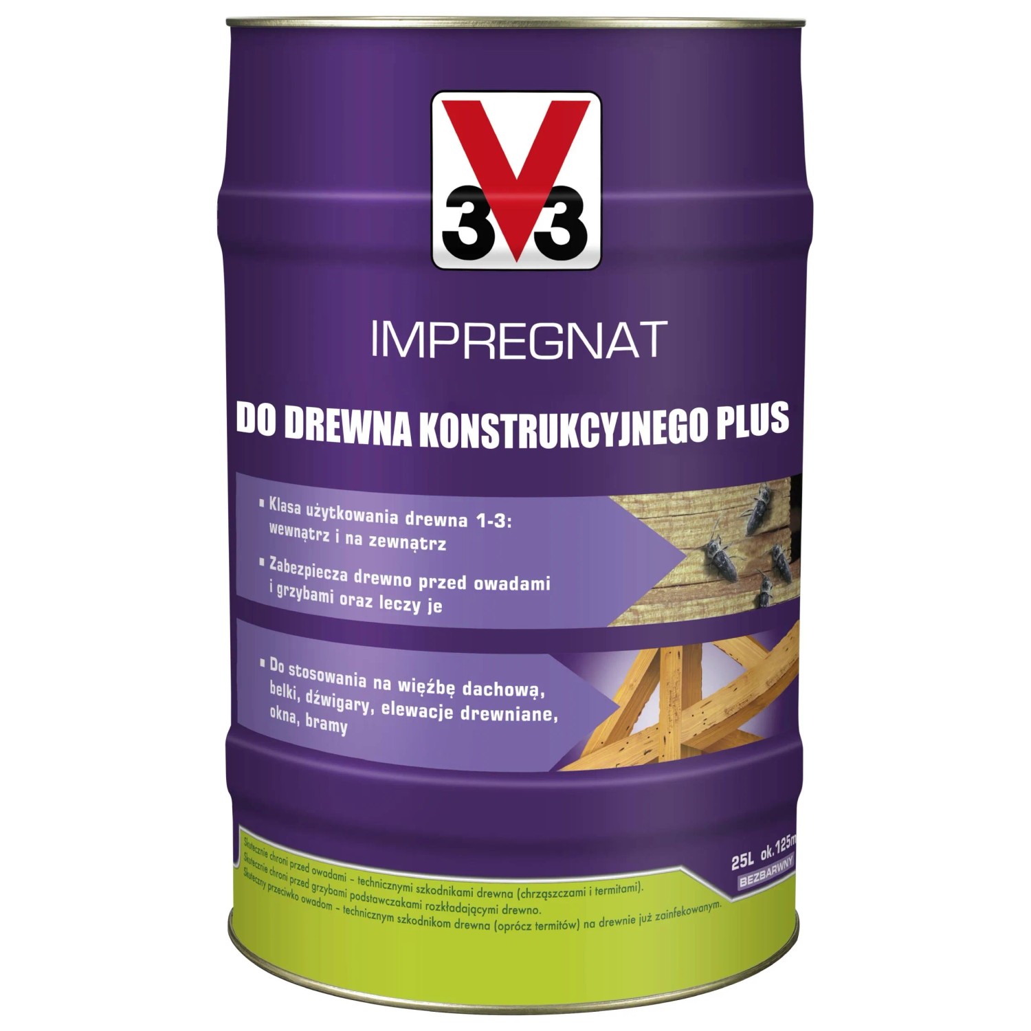 V33 Impregnat do drewna konstrukcyjnego PLUS 25l